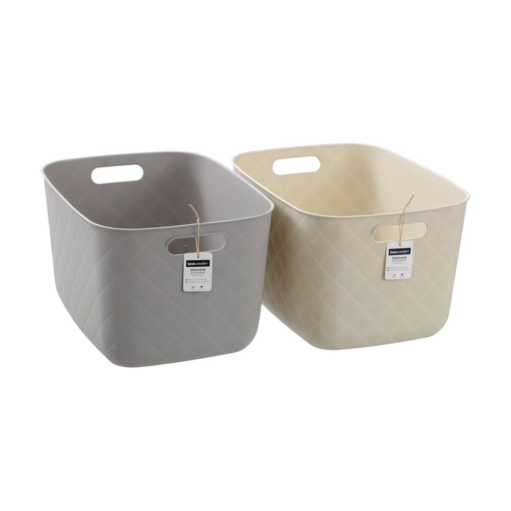 Boxsweden Assorted Diamond Quilted Home Storage Basket Large 38x28x22cm — image 2