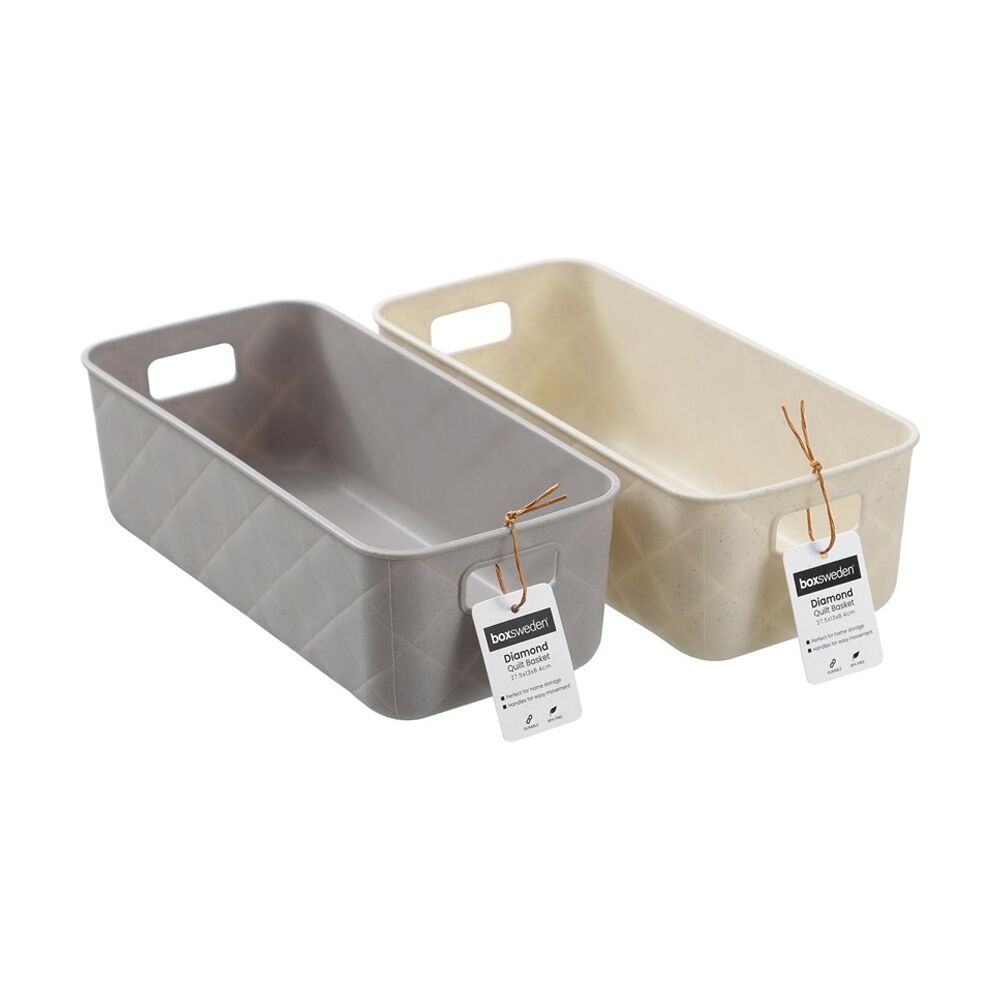 Boxsweden Diamond Quilt Tray Home Organiser Storage Container 27.5x13x8.4cm Boxsweden — image 2