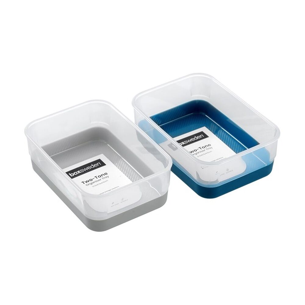 Boxsweden 2 Tone Tray Home Organiser Storage Container Asst 12.5x8.5x4.5cm (24 Pack) — image 3