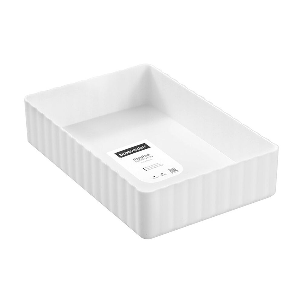Boxsweden Rippled Stacking Tray Organiser Ribbed Storage 22.5x15x5cm Assorted (12 Pack) — image 2