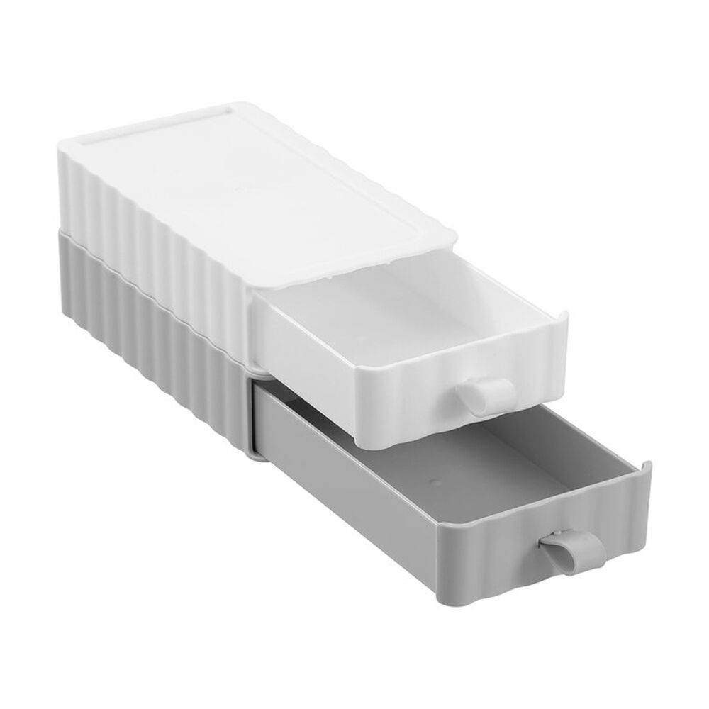 Boxsweden Rippled Stacking Drawer Organiser Ribbed Storage 10x18x4cm Assorted (12 Pack) — image 4