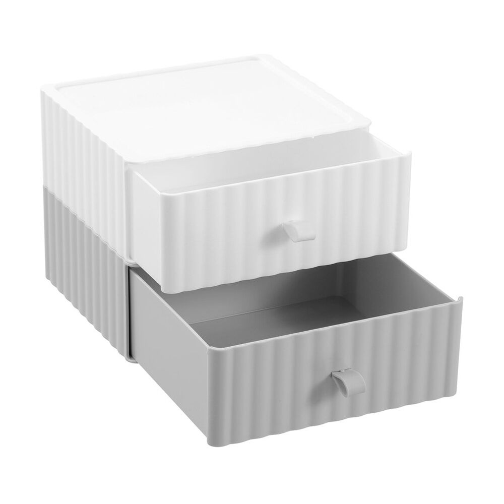 Boxsweden Rippled Stacking Drawer Organiser Ribbed Storage 20x18x8cm Assorted (6 Pack) — image 4