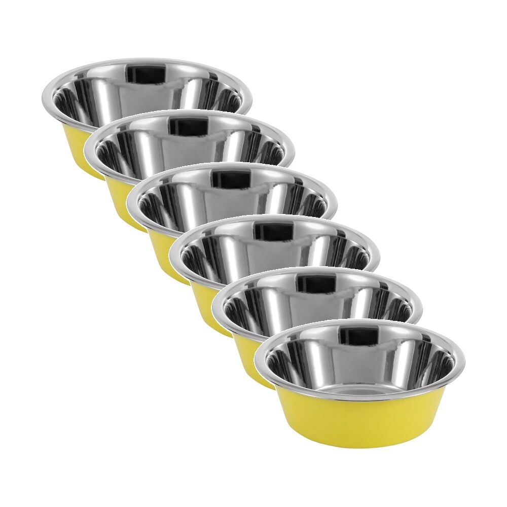 Paws and Claws Stainless Steel Cat/Dog Food/Drink Bowl 1.5L Assorted (6 Pack)
