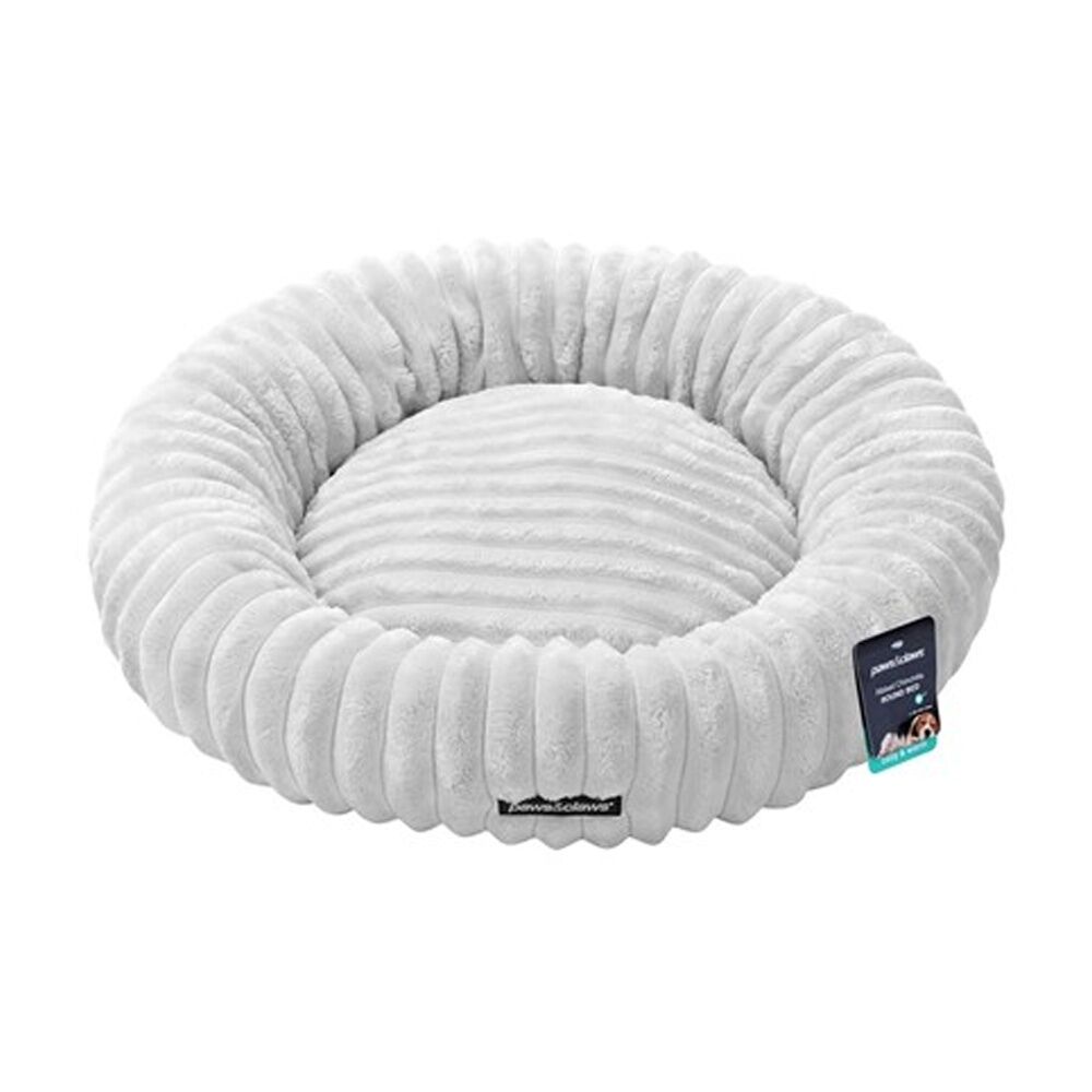 Paws and Claws Ribbed Chinchilla Round Pet Cat Dog Bed 60x60x15cm Grey (2 Pack) — image 2
