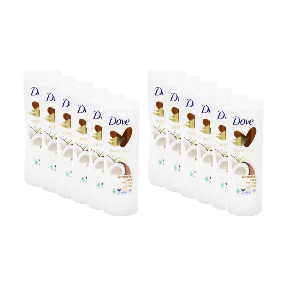 Dove Body Love Restoring Care Lotion Coconut Oil Almond Milk Dry 400mL (12 Pack)