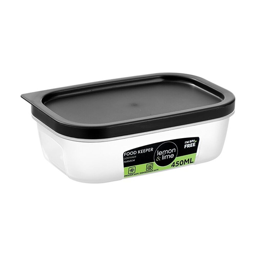 Lemon and Lime Food Keeper Rectangle Reusable Container 450ml 15x10x5cm