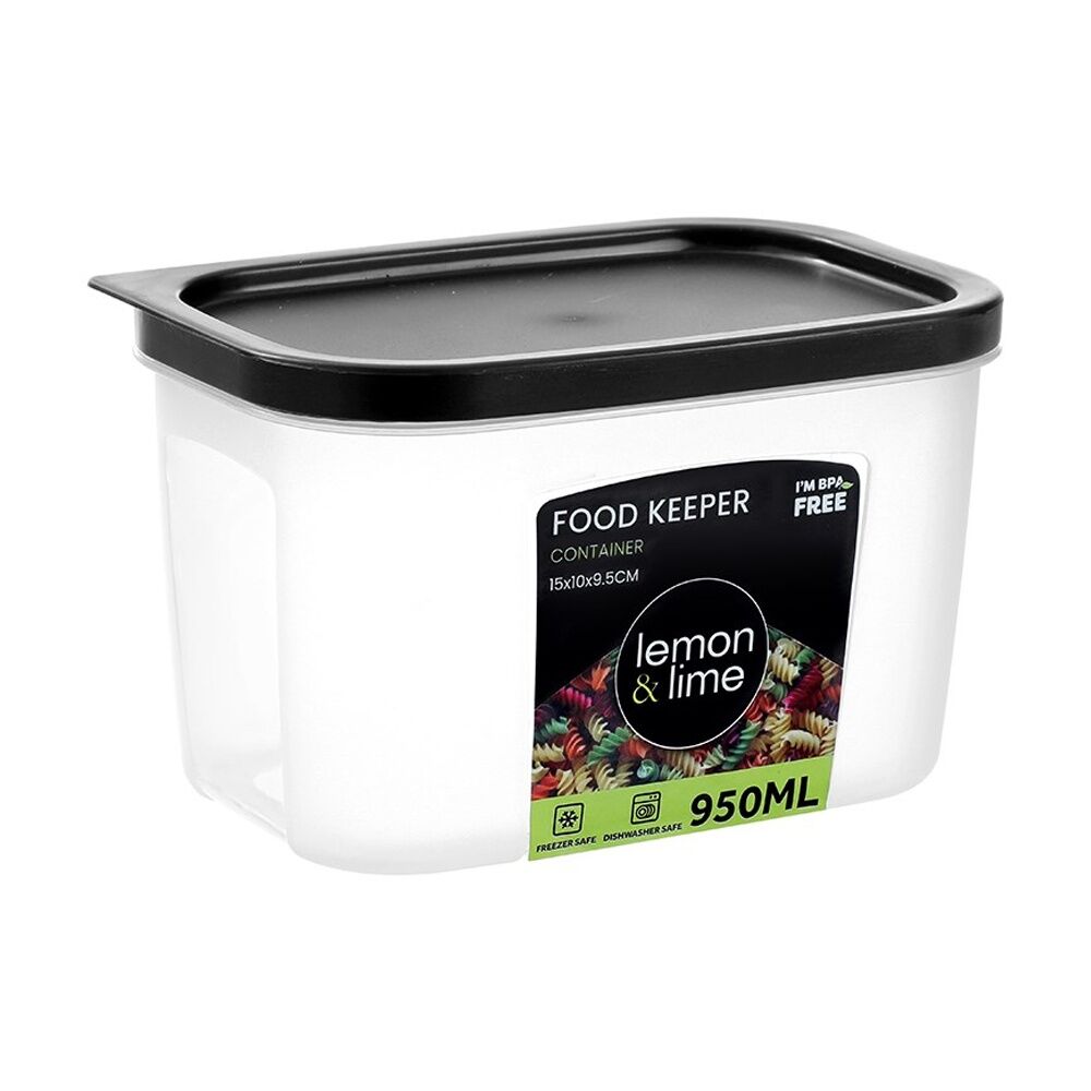 Lemon and Lime Food Keeper Rectangle Reusable Container 950ml 15x10x9.3cm