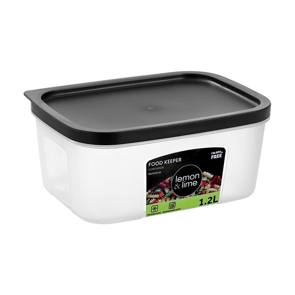 Lemon and Lime Food Keeper Rectangle Reusable Container 1.2L 17.9x13x7cm
