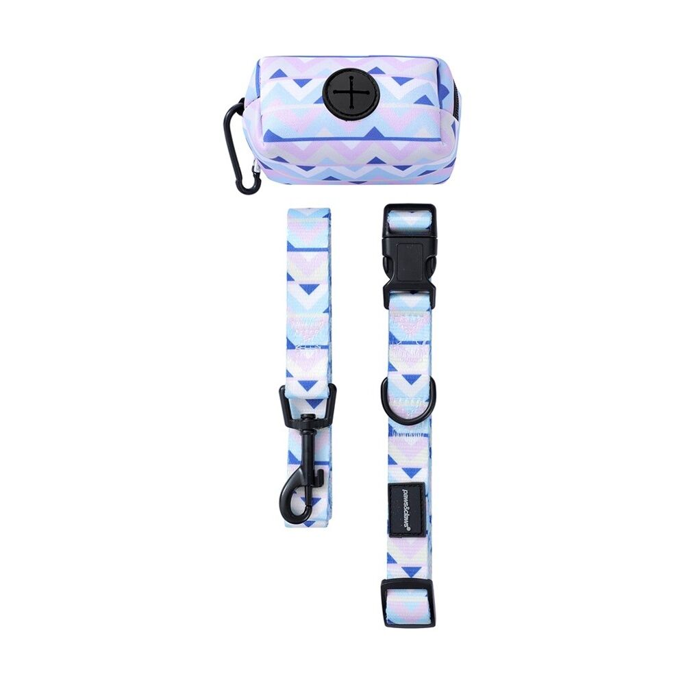 Paws and Claws Pet Dog Cat Park Life Lead Collar Waste Bag Holder (3 Pieces) — Medium