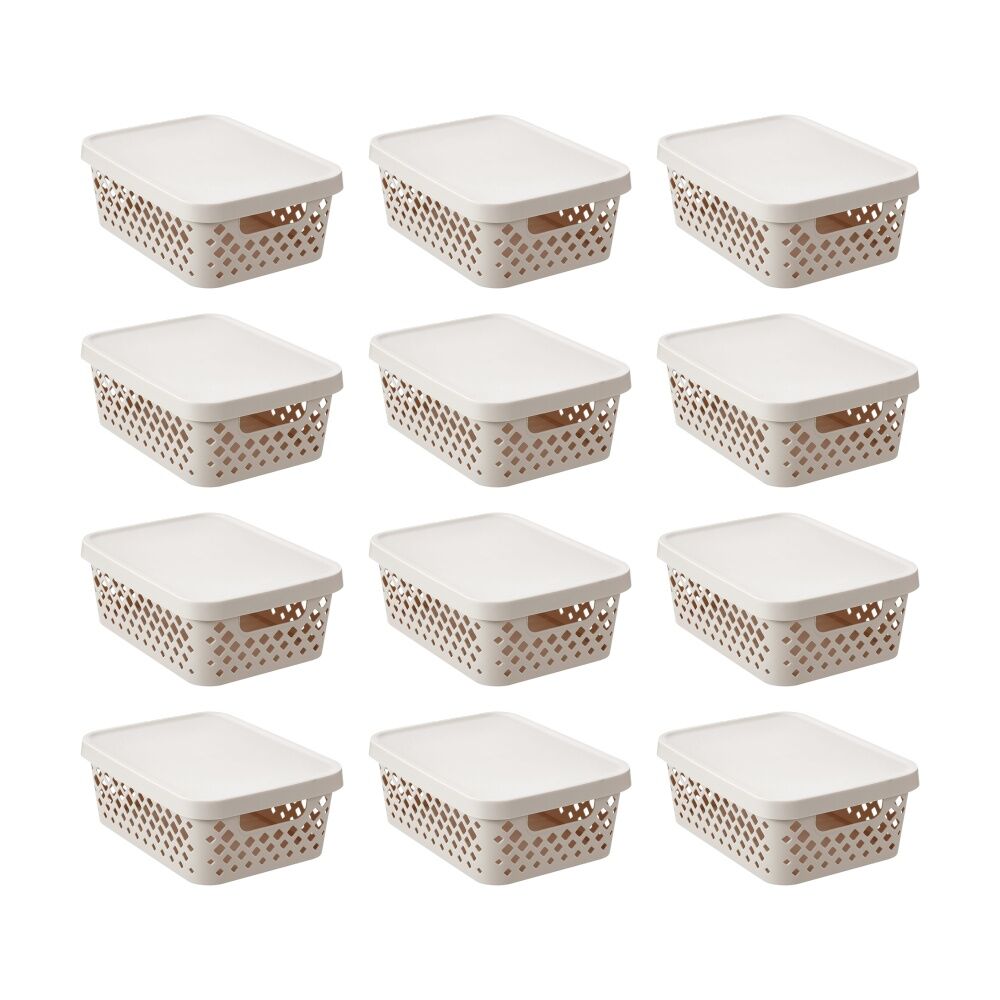 Boxsweden Diamond Tray Home Organiser Storage Container 10L 36x27x13.5cm (12 Pack)