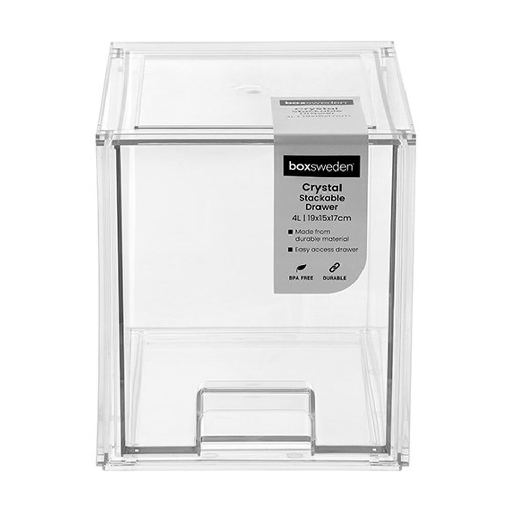 Boxsweden 4L Clear Crystal Stackable Drawer Organisation Storage Container — image 3