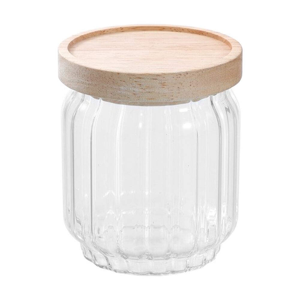Lemon and Lime Woodend Ribbed Glass Jar Reusable Food Container 500ml — image 3