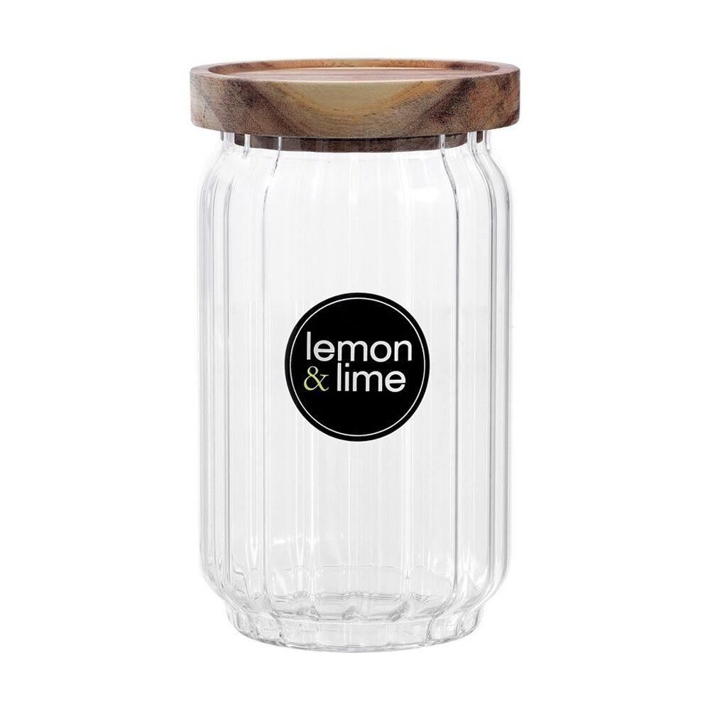 Lemon and Lime Woodend Acacia Glass Jar Reusable Food Container 750ml — image 5
