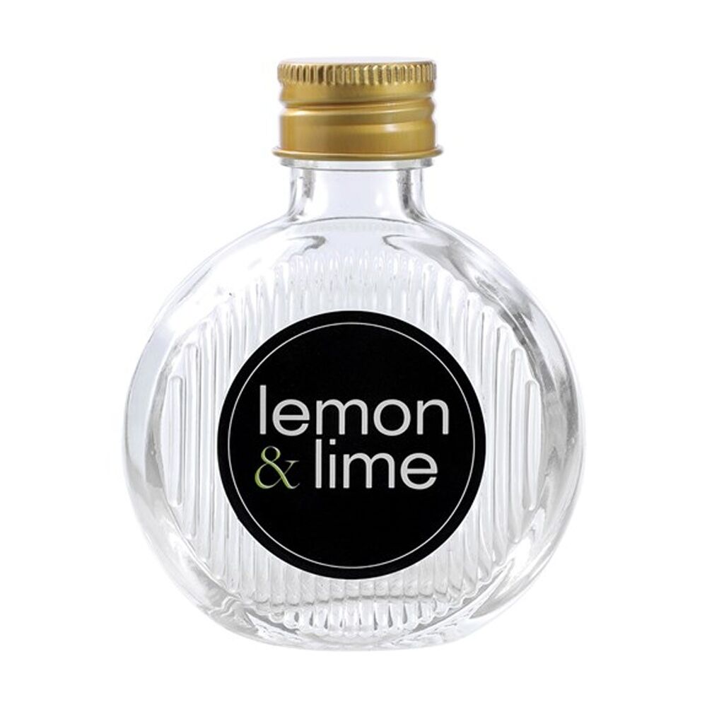 Lemon and Lime Verre Flat Ribbed Glass Reusable Food Container Gold 60ml
