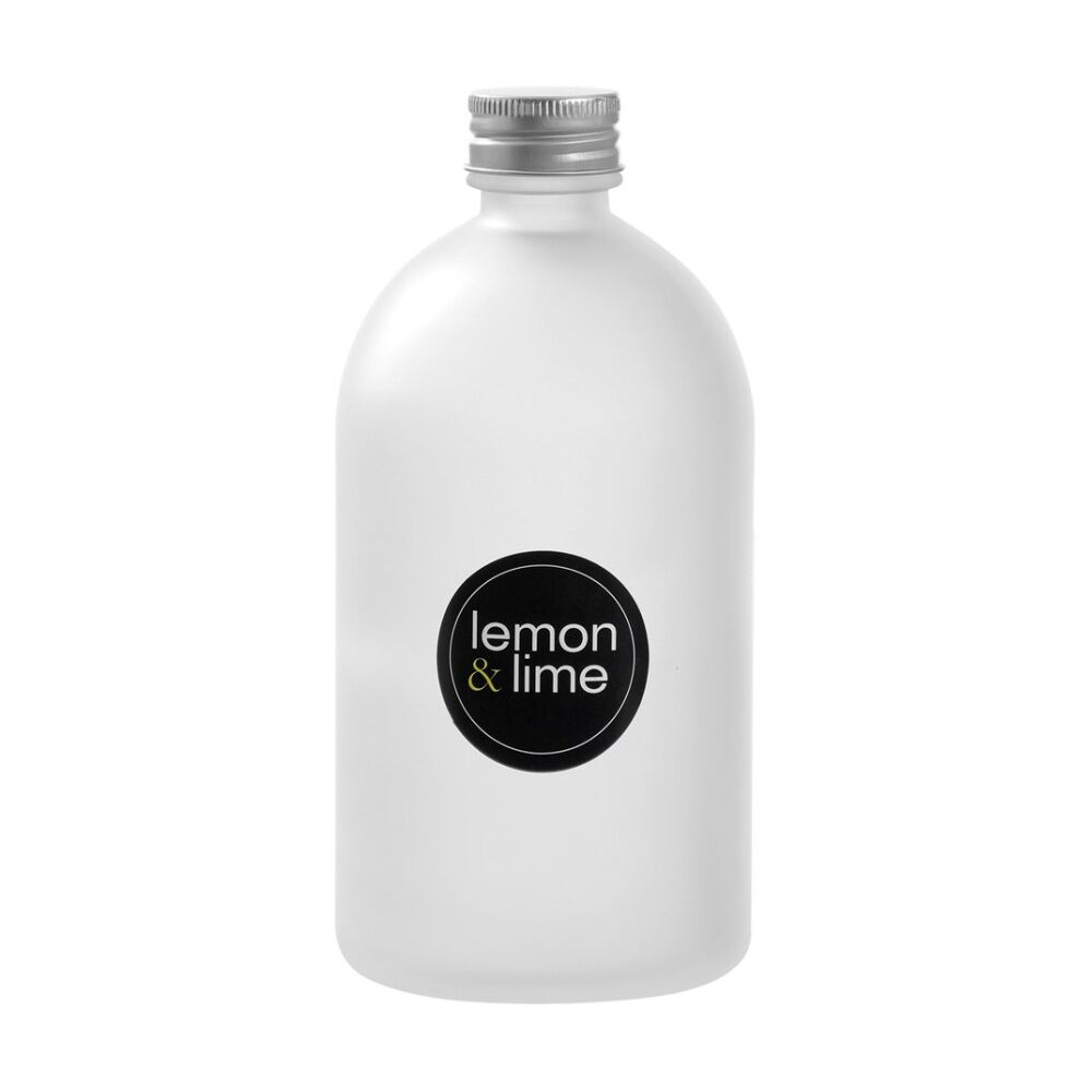 Lemon and Lime Verre Frost Glass Reusable Food Container Lid Silver 500ml