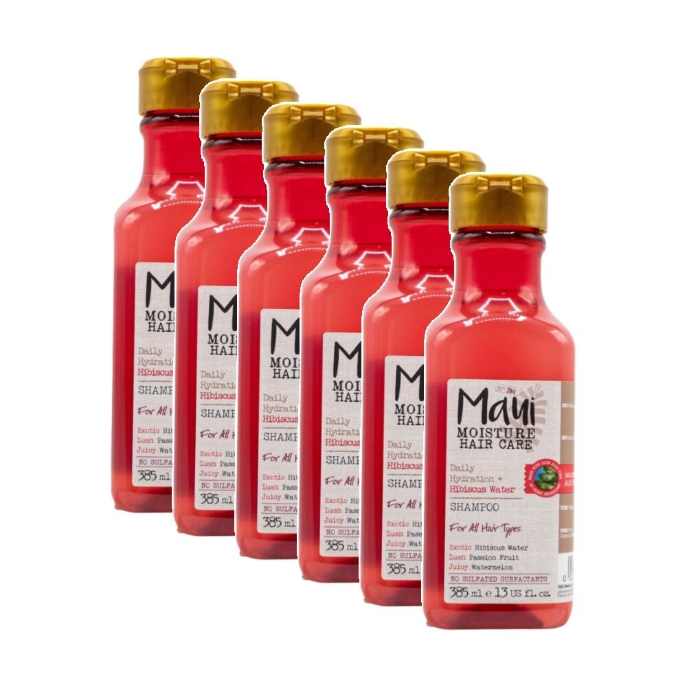 Maui Moisture Hair Care Shampoo Daily Hydration Hibiscus Water 385mL (6 Pack)