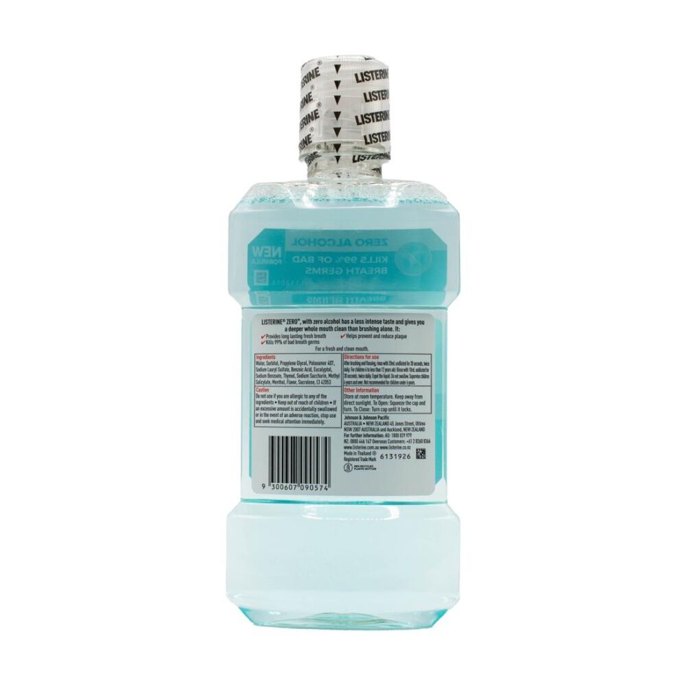 Listerine Mild Taste Zero Cleansing & Refreshing Antibacterial Mouthwash 500mL — image 2