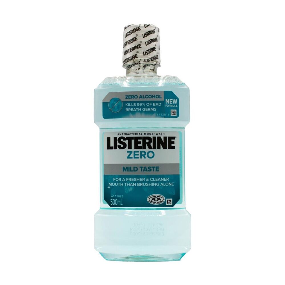 Listerine Mild Taste Zero Cleansing & Refreshing Antibacterial Mouthwash 500mL
