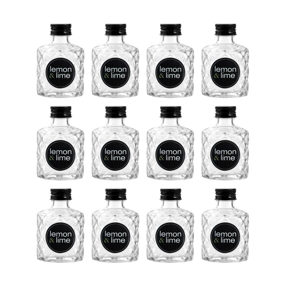Lemon and Lime Verre Quilt Glass Reusable Food Container Lid Black 100ml (12 Pack)