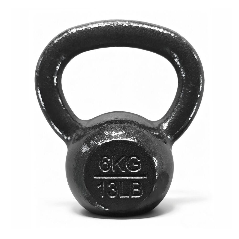Hacienda Cast Iron Kettlebell Balanced Gym Weight w Comfortable Handle — 6kg