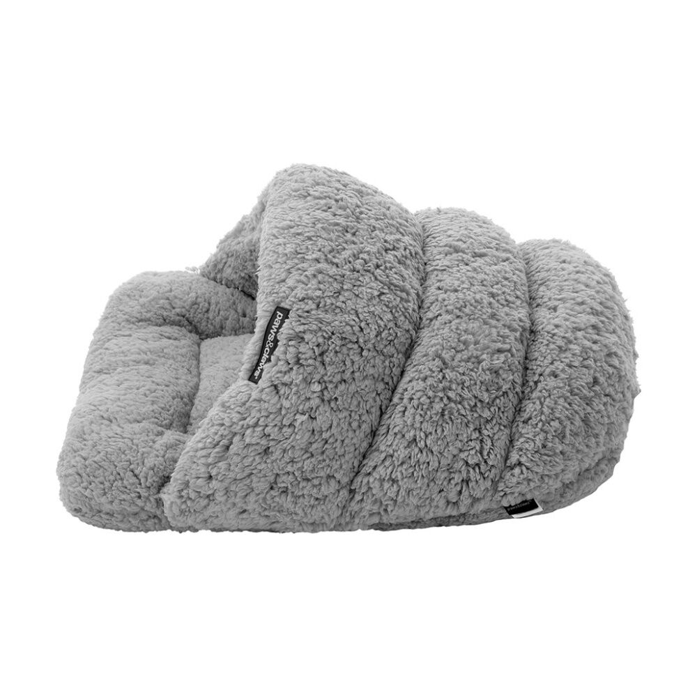 Paws and Claws Sherpa Igloo Pet Dog Cat Bed 58X44CM - Soft Sherpa Material For Natural Warmth - Comfortable And Secure Design - Grey Color Plush Pet — image 4