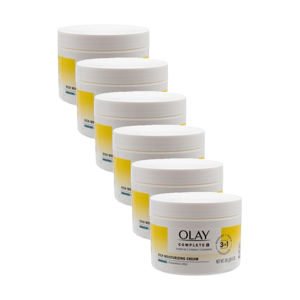 Olay 3-in1 Nourish Renew & Strengthen Hydrating Rich Moisturising Cream 241g (6 Pack)