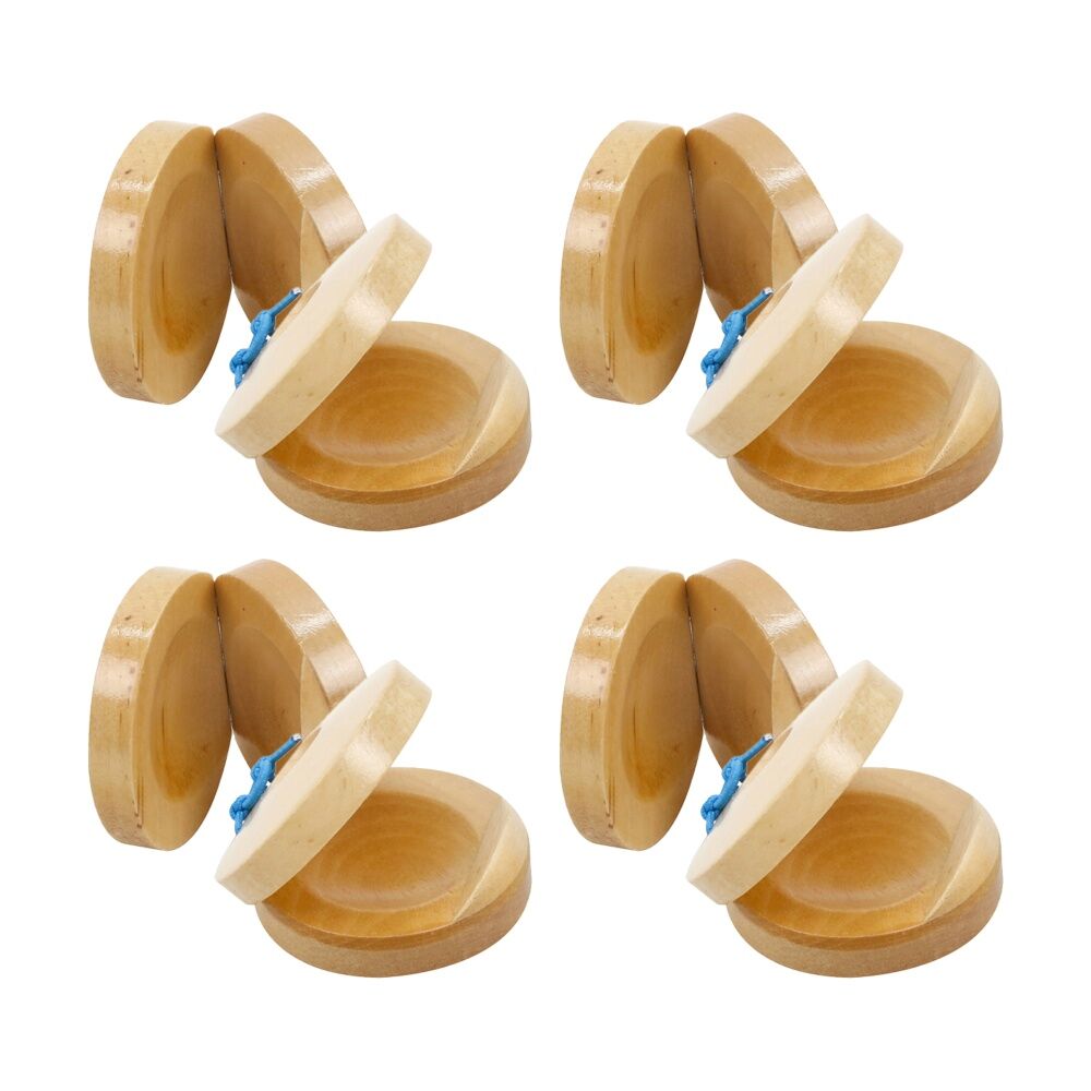 Vivaio 2pc Vivaio Castanets Kids Musical Instrument Classroom Learning 3Y+ Wood (4 Pack)