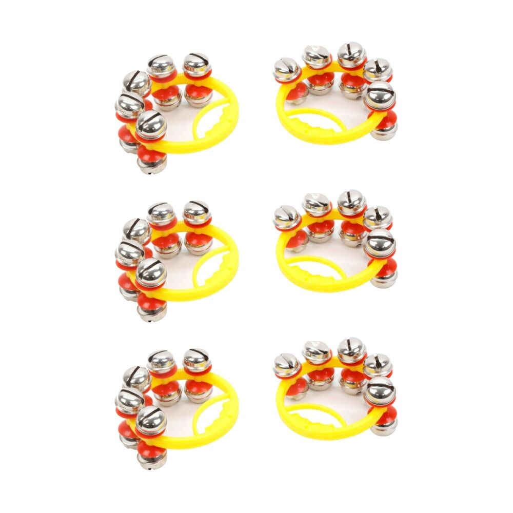 Vivaio Double Sleigh Bells Musical Instrument Classroom Learning Multicolour (3 Pack)