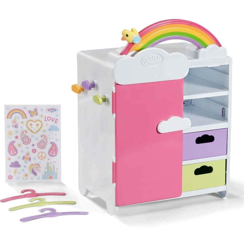 Baby Born Rainbow Wardrobe Playset With Glowing Lights Sounds Storage