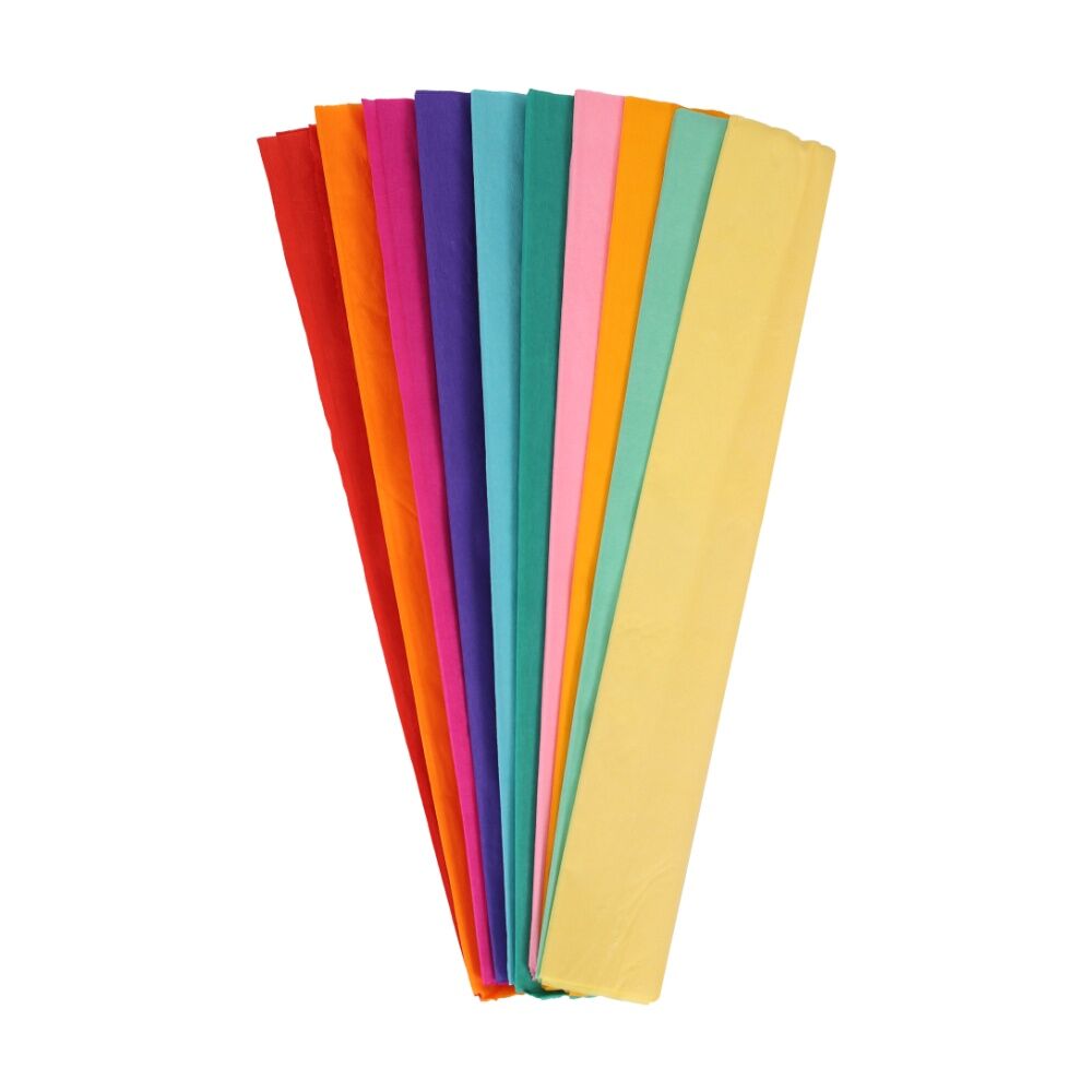 Tacco Crepe Paper Art Craft 495cm Stretchable Multicolour (50 Pieces)