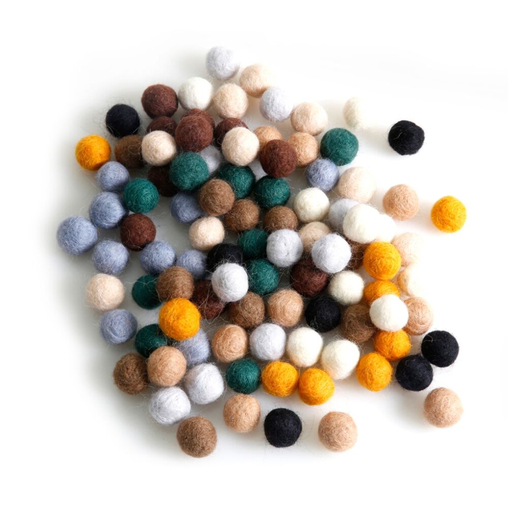 Tacco Natural Felt Balls Soft Craft & Sensory Play 2cm (100 Pieces)