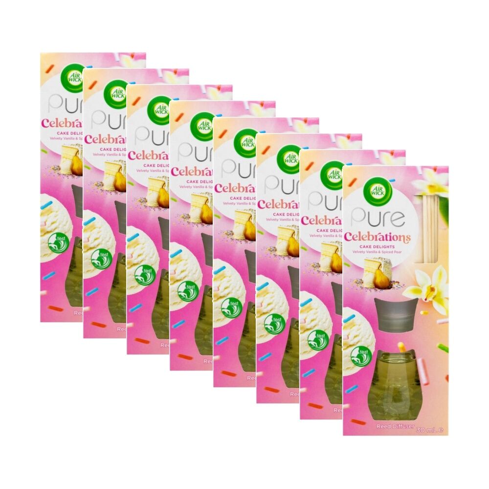 Air Wick Reed Diffuser Celebrations Cake Delight Fragrance 30ml (8 Pack)