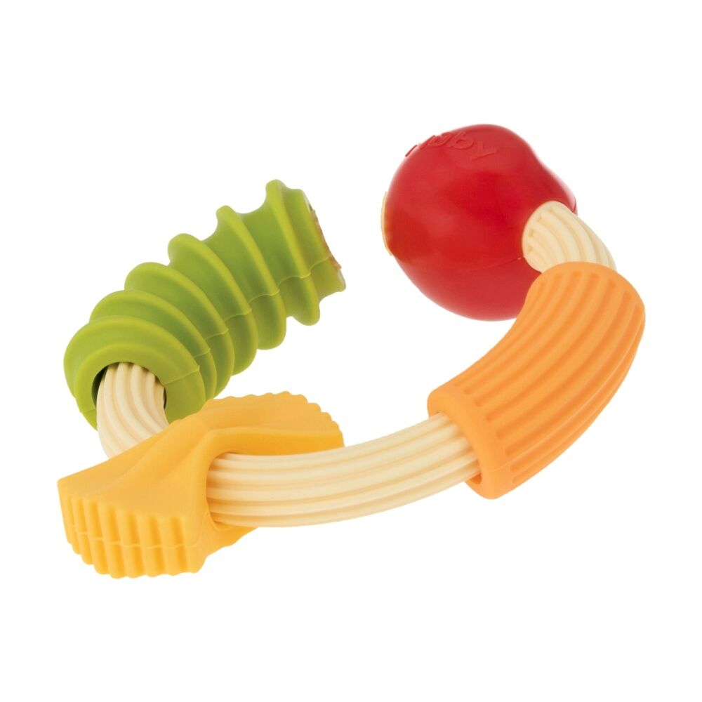 Nuby 3pc Pasta Ring Teether Soft Silicone Textured Shapes Baby Teething — image 2