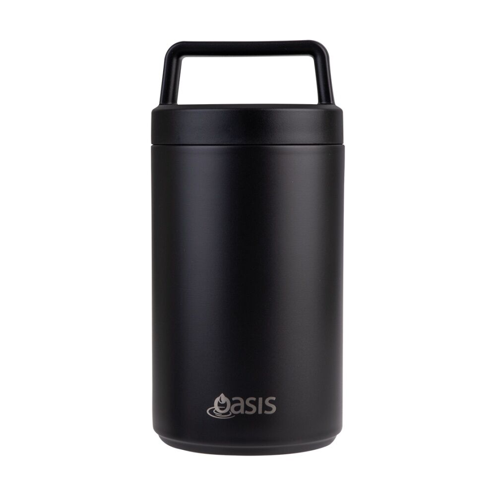Oasis Stainless Steel D/Wall Insulated Food Flask w/ Handle Black 700ml Oasis