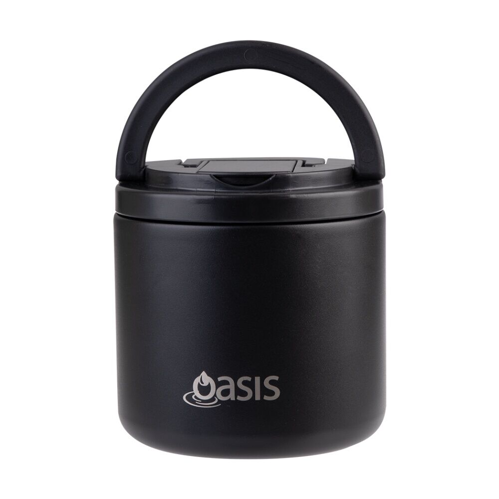 Oasis Stainless Steel Double Wall Insulated Food Flask w/ Lid Black 500ml Oasis — image 2