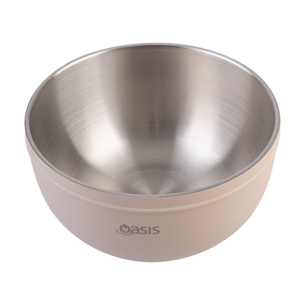 Oasis Stainless Steel Double Wall Insulated Salad Bowl With Lid Oat 2.8L Oasis — image 8