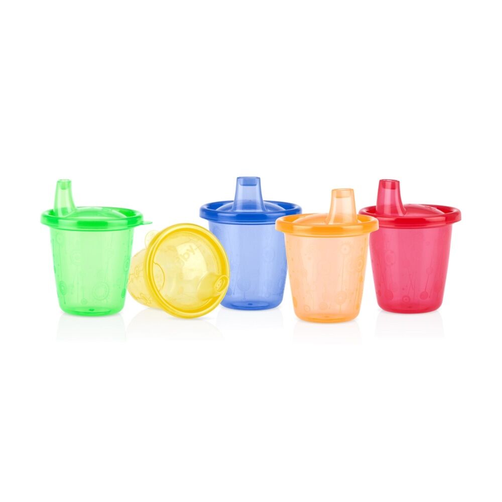 Nuby Wash Or Toss Hard Spout Sipper Cups Durable 210ml Assorted 12m+ (6 Pack) — image 3