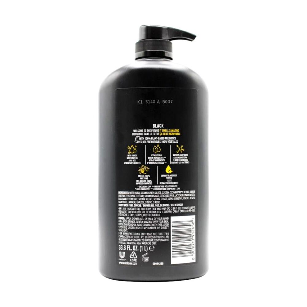 Axe Men's 3 In 1 Face Hair Body Wash Black Frozen Pear & Cedarwood 1L (6 Pack) — image 4