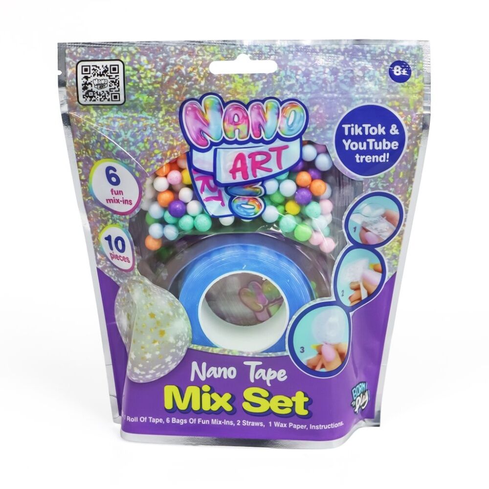 Born to Play Nano Art Tape Mix Set Craft Kit w/ Mix-Ins Assorted
