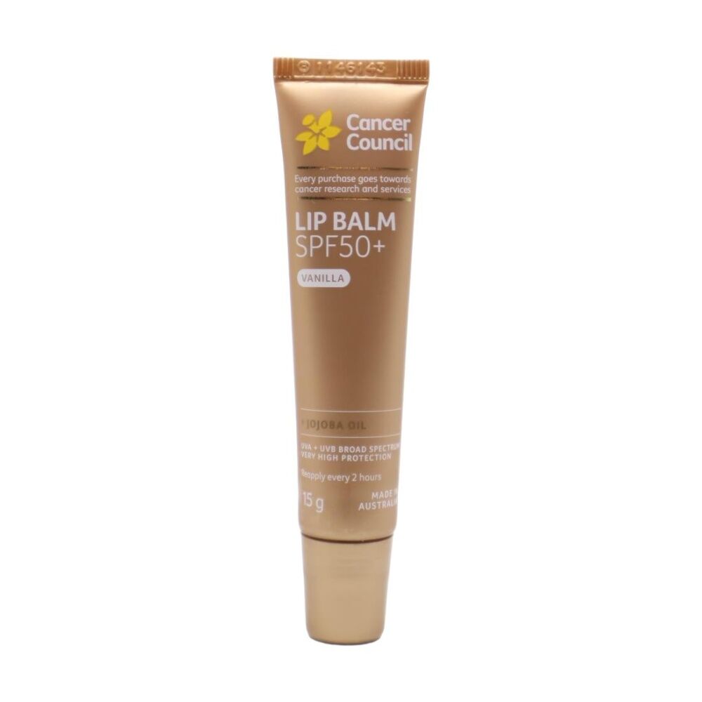 Cancer Council Lip Balm SPF50+ Vanilla With Jojoba Oil 15g