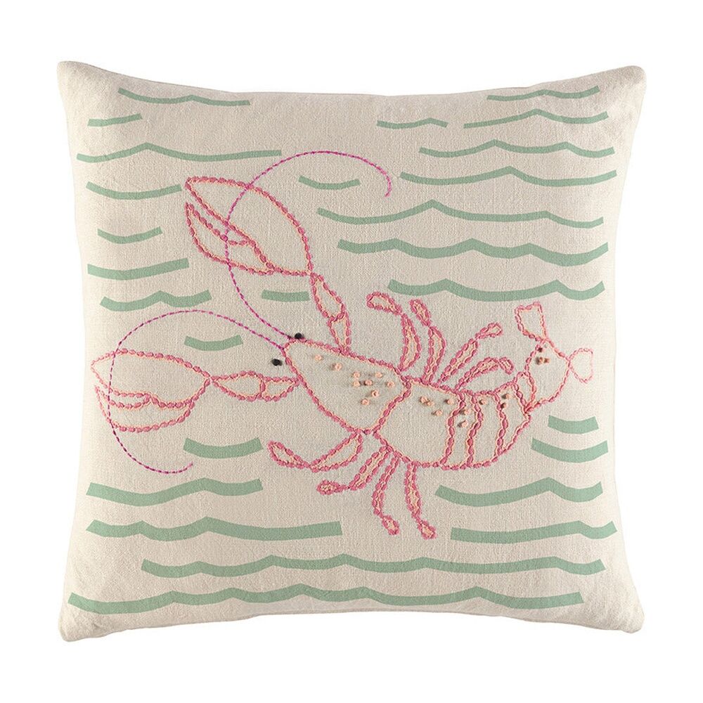 Kas Australia Lobster Cushion Cotton Coastal Multi 50x50cm Kas Australia
