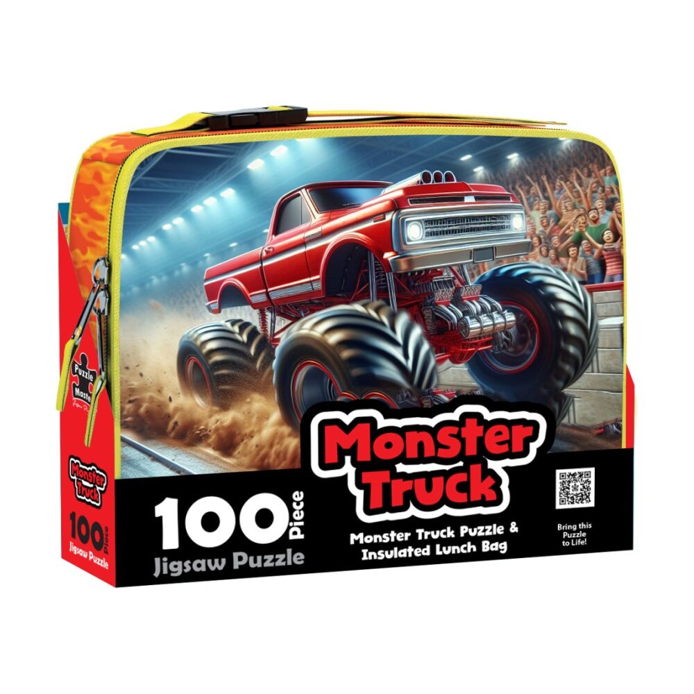 Puzzle Master Lunch Box Monster Truck AR Edition Set Insulated (100 Pieces)