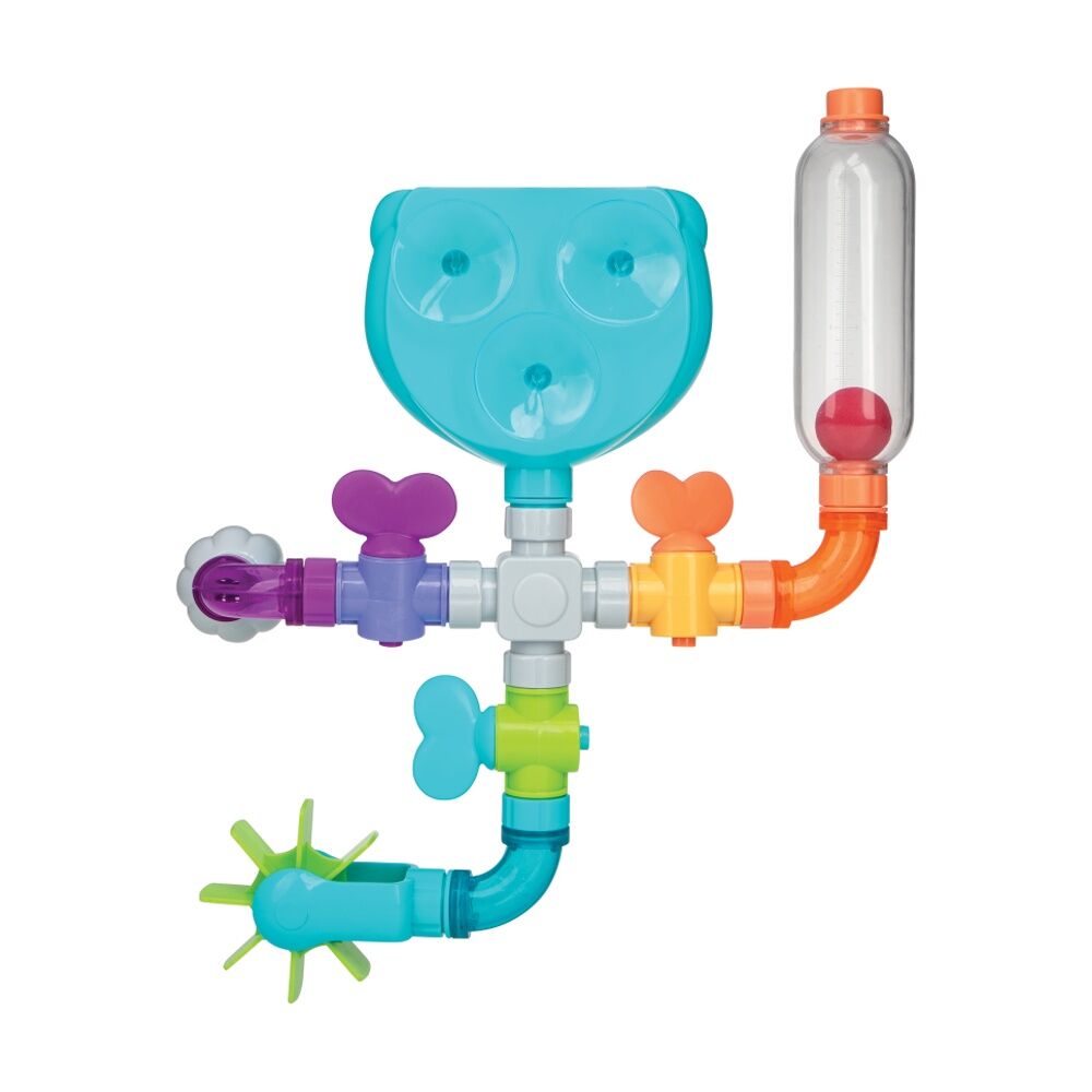 Nuby Multicolour Wacky Water Works Bath Toy w/ Pipes Valves Suction Cups 3m+ — image 2