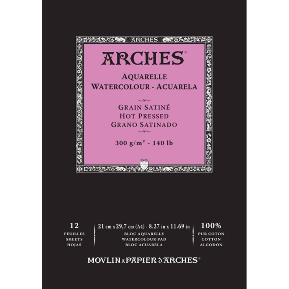 Arches Hot Press Watercolour Art/Craft Painting Paper Pad — 300g A4
