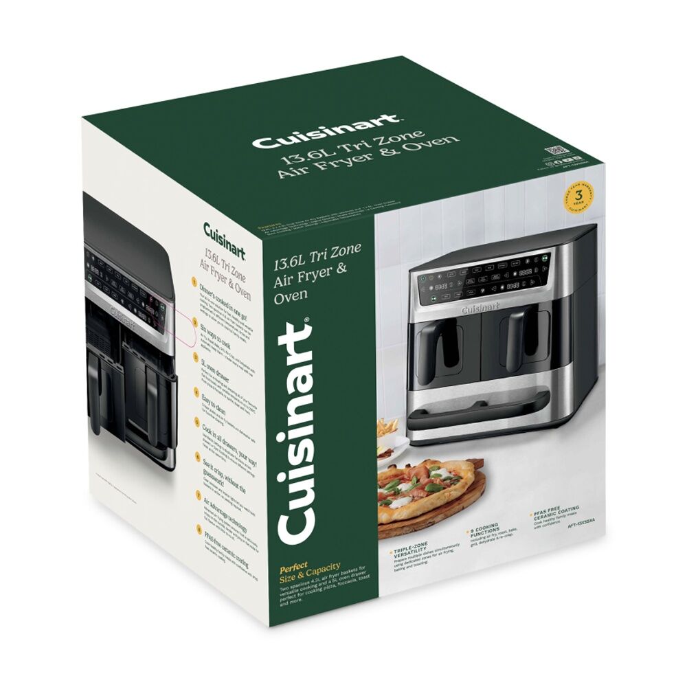 Cuisinart Black/Silver Tri Zone Air Fryer Oven Stainless Steel 136L — image 8
