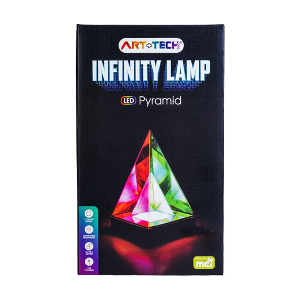 Art + Tech Multicolour Infinity Lamp Pyramid LED Colour Changing USB Powered