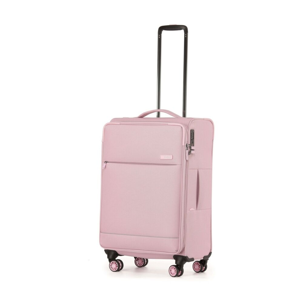 Tosca So Lite Hard Shell Suitcase With Spinner Wheels Durable Travel Blush Medium 67cm