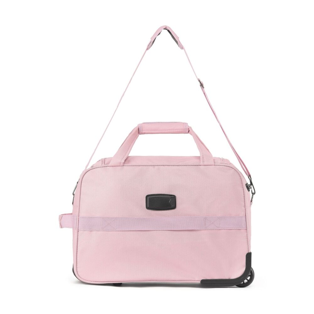 Tosca So Lite Onboard Wheel Bag Blush Fabric Compact Rolling Suitcase With Telescopic Metal Handle Multiple Zippered Compartments Small Wheels For — image 3