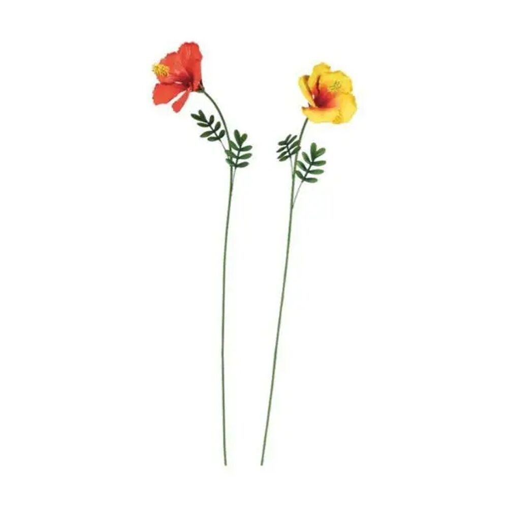 A.Fresco Hibiscus Stake Decorative Powder Coated Metal Garden Ornament Tropical (4 Pack) — image 4