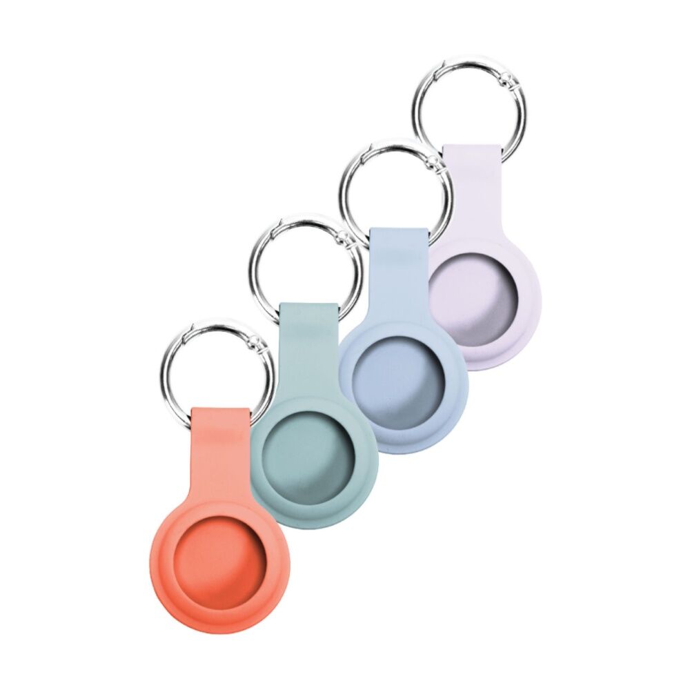Laser AirTag Silicone Keyring Soft Pastel Durable Protection Multicolour (4 Pieces) — image 2